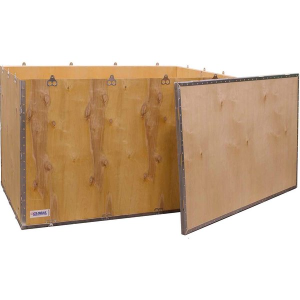 Global Industrial 4 Panel Hinged Shipping Crate w/ Lid, 47-5/16L x 29-1/4W x 29-1/2H B2352217
